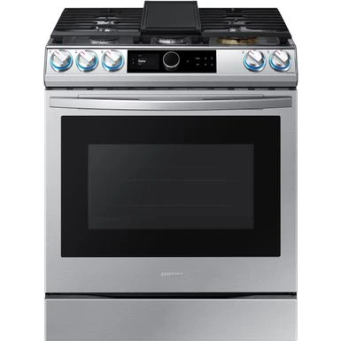 Samsung 6.0-Cu. Ft. Slide-In Front Control Gas Range With Smart Dial And Air Fry, Stainless Steel 3 Samsung 6.0-Cu. Ft. Slide-In Front Control Gas Range With Smart Dial And Air Fry, Stainless Steel