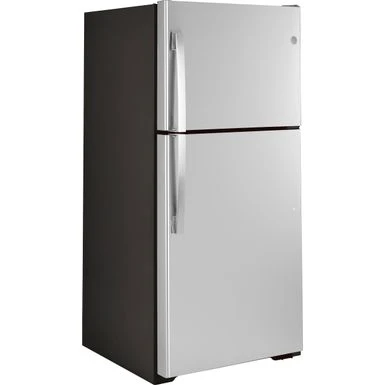 GE - 21.9 Cu. Ft. Garage-Ready Top-Freezer Refrigerator - Stainless Steel 4 GE - 21.9 Cu. Ft. Garage-Ready Top-Freezer Refrigerator - Stainless Steel - Image 2