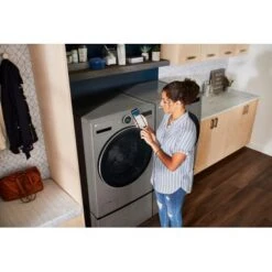 LG - 4.5 Cu. Ft. High-Efficiency Smart Front Load Washer With Steam And TurboWash 360 - Graphite Steel 32 LG - 4.5 Cu. Ft. High-Efficiency Smart Front Load Washer With Steam And TurboWash 360 - Graphite Steel -KitchenAid Shop 0748b771 c4fa 53d3 a1ee 8673802d6f43