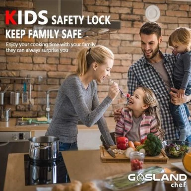 Gasland Chef 12'' Built-in Electric Induction Cooktop With 2 Burners, 9 Power Levels, Sensor Touch Control, 240V - Black 5 Gasland Chef 12'' Built-in Electric Induction Cooktop With 2 Burners, 9 Power Levels, Sensor Touch Control, 240V - Black - Image 3