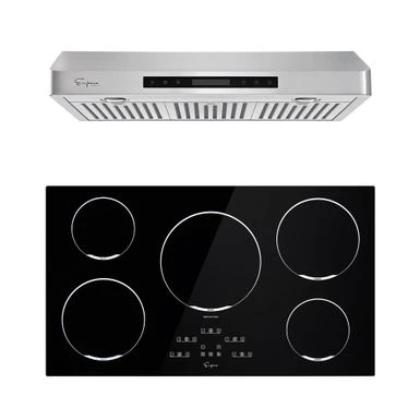 2 Piece Kitchen Appliances Packages Including 36" Induction Cooktop And 36" Under Cabinet Range Hood - Black 3 2 Piece Kitchen Appliances Packages Including 36" Induction Cooktop And 36" Under Cabinet Range Hood - Black