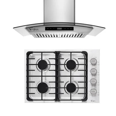 2 Piece Kitchen Appliances Packages Including 30" Gas Cooktop And 30" Wall Mount Range Hood - 30" 3 2 Piece Kitchen Appliances Packages Including 30" Gas Cooktop And 30" Wall Mount Range Hood - 30"