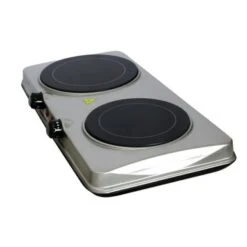 MegaChef Portable Dual Vitro-Ceramic Infrared Cooktop - Hot Plate - 2 - Silver -KitchenAid Shop 12453757 d211 41de ae14 0cb6ae6a46a9
