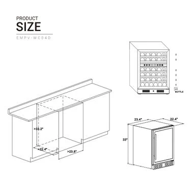 24 In. Dual Zone 46-Bottle Built-In Wine Cooler In Stainless Steel - Stainless Steel 4 24 In. Dual Zone 46-Bottle Built-In Wine Cooler In Stainless Steel - Stainless Steel - Image 2