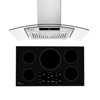 2 Piece Kitchen Package With 36" Induction Cooktop & 36" Ducted Island Range Hood - Silver 3 2 Piece Kitchen Package With 36" Induction Cooktop & 36" Ducted Island Range Hood - Silver