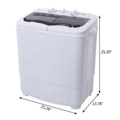 14.3(7.7 6.6)lbs Semi-automatic Gray Cover Washing Machine - Grey 8 14.3(7.7 6.6)lbs Semi-automatic Gray Cover Washing Machine - Grey - Image 6