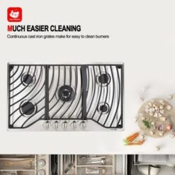 Gasland Chef 36" Built-in Gas Stovetop Stainless Steel 5 Italy Sabaf Burner NG/LPG Convertible Gas Cooktop,CSA Certification - Black -KitchenAid Shop 1c2cb58c 1193 48e3 a599 9eb9665dd162