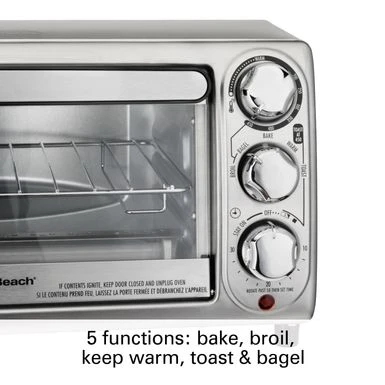 Hamilton Beach 4 Slice Toaster Oven - Stainless Steel 4 Hamilton Beach 4 Slice Toaster Oven - Stainless Steel - Image 2