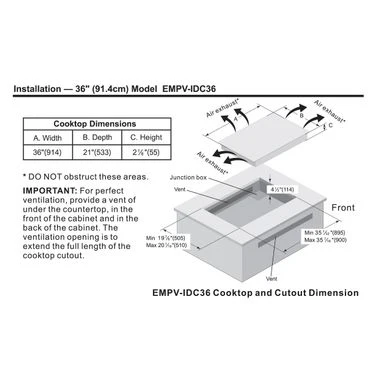 2 Piece Kitchen Package With 36" Induction Cooktop & 36" Ducted Under Cabinet Range Hood - Silver 5 2 Piece Kitchen Package With 36" Induction Cooktop & 36" Ducted Under Cabinet Range Hood - Silver - Image 3