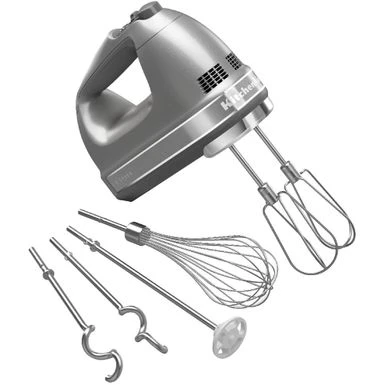 KitchenAid 9-Speed Hand Mixer With Turbo Beater II Accessories In Contour Silver 3 KitchenAid 9-Speed Hand Mixer With Turbo Beater II Accessories In Contour Silver