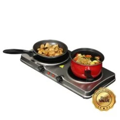 MegaChef Portable Dual Vitro-Ceramic Infrared Cooktop - Hot Plate - 2 - Silver -KitchenAid Shop 31fbce32 c144 48f6 842a 4af2840f41fd