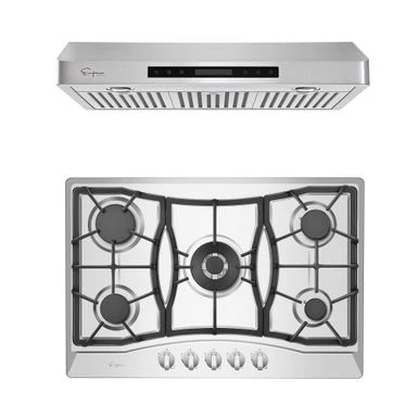 2 Piece Kitchen Appliances Packages Including 30" Gas Cooktop And 30" Under Cabinet Range Hood - Silver 3 2 Piece Kitchen Appliances Packages Including 30" Gas Cooktop And 30" Under Cabinet Range Hood - Silver