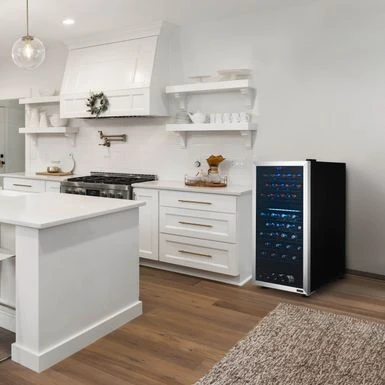 NewAir Freestanding 76 Bottle Dual Zone Compressor Wine Fridge With Low-Vibration Ultra-Quiet Inverter Compressor - Black 5 NewAir Freestanding 76 Bottle Dual Zone Compressor Wine Fridge With Low-Vibration Ultra-Quiet Inverter Compressor - Black - Image 3