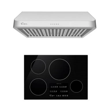 2 Piece Kitchen Package With 30" Induction Cooktop & 30" Ducted Under Cabinet Range Hood - N/A - Silver 3 2 Piece Kitchen Package With 30" Induction Cooktop & 30" Ducted Under Cabinet Range Hood - N/A - Silver