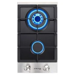 Gasland Chef 12'' Built In Gas Stove Top 2 Sealed Burners NG/LPG Natural Gas Cooktop ,ETL Certified, Black - Black