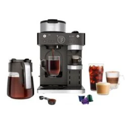 Ninja - 7 Style Espresso & Coffee Barista System, Single-Serve & Nespresso Capsule Compatible, 12-Cup Carafe, Built-in Frother - Black
