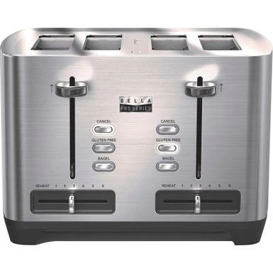 Bella Pro Series - 4-Slice Wide-Slot Toaster - Stainless Steel 3 Bella Pro Series - 4-Slice Wide-Slot Toaster - Stainless Steel