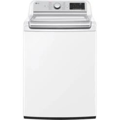 LG - 5.5 Cu. Ft. High-Efficiency Smart Top Load Washer With Steam And TurboWash3D Technology - White