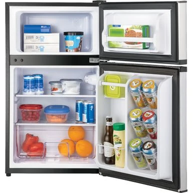 Insignia™ - 3.0 Cu. Ft. Mini Fridge With Top Freezer - Stainless Steel 11 Insignia™ - 3.0 Cu. Ft. Mini Fridge With Top Freezer - Stainless Steel - Image 9