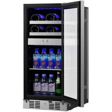 TITAN Signature 15 In. 8-Bottle And 40-Can Stainless Steel Single Door Dual Zone Built-In Wine And Beverage Cooler - SS-WB150840DZ 4 TITAN Signature 15 In. 8-Bottle And 40-Can Stainless Steel Single Door Dual Zone Built-In Wine And Beverage Cooler - SS-WB150840DZ - Image 2