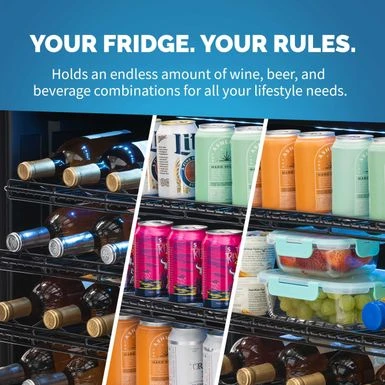 NewAir FlipShelf 24" 179 Can Or 49 Bottle, Built-in Or Freestanding Wine And Beverage Fridge With Reversible Shelves - Stainless Steel 5 NewAir FlipShelf 24" 179 Can Or 49 Bottle, Built-in Or Freestanding Wine And Beverage Fridge With Reversible Shelves - Stainless Steel - Image 3
