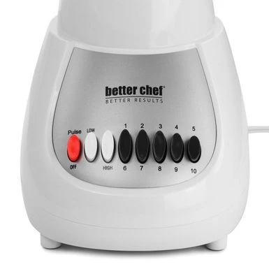 Better Chef 10-Speed 350 Watt 42 Ounce Glass Jar Blender In White - White 7 Better Chef 10-Speed 350 Watt 42 Ounce Glass Jar Blender In White - White - Image 5