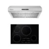 2 Piece Kitchen Package With 30" Induction Cooktop & 30" Ducted Under Cabinet Range Hood - Silver
