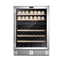 24 In. Dual Zone 46-Bottle Built-In Wine Cooler In Stainless Steel - Stainless Steel