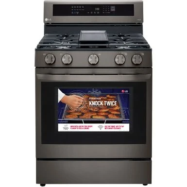 LG 5.8-Cu. Ft. Gas Convection Smart Range With AirFry And InstaView, Black Stainless Steel 8 LG 5.8-Cu. Ft. Gas Convection Smart Range With AirFry And InstaView, Black Stainless Steel - Image 6