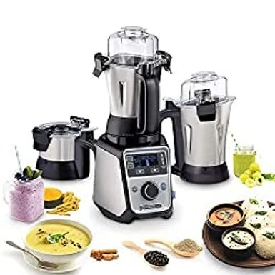 Hamilton Beach Professional 4-in-1 Juicer Mixer Grinder, Commercial-Grade 1400 Watt Motor, 120V, 3 Leakproof Jars, For Wet And Dry Spices, Chutneys And Curries, Engineered In India & USA (58770) 3 Hamilton Beach Professional 4-in-1 Juicer Mixer Grinder, Commercial-Grade 1400 Watt Motor, 120V, 3 Leakproof Jars, For Wet And Dry Spices, Chutneys And Curries, Engineered In India & USA (58770)