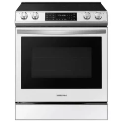 Samsung 6.3 Cu. Ft. Bespoke White Glass Smart Front Control Slide-In Electric Range