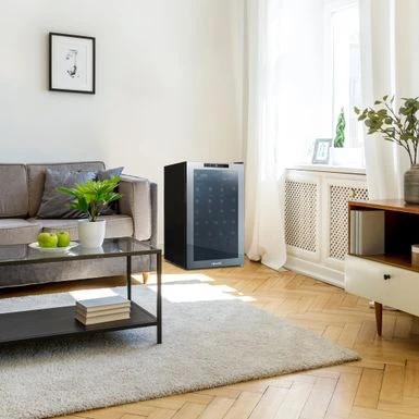 Newair Shadow Series Wine Cooler Refrigerator 51 Bottle, Freestanding Mirrored Wine Fridge With Compressor Cooling - Black 7 Newair Shadow Series Wine Cooler Refrigerator 51 Bottle, Freestanding Mirrored Wine Fridge With Compressor Cooling - Black - Image 5