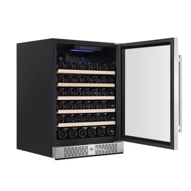 24 In. Single Zone 52-Bottle Built-In And Freestanding Wine Chiller Refrigerator In Stainless Steel - Stainless Steel 6 24 In. Single Zone 52-Bottle Built-In And Freestanding Wine Chiller Refrigerator In Stainless Steel - Stainless Steel - Image 4