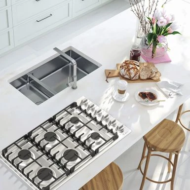 36-in Built-in Gas Cooktop With 6 Sealed Burners In Stainless Steel - LPG Convertible - 18,000-BTUs Power Burner - Silver 6 36-in Built-in Gas Cooktop With 6 Sealed Burners In Stainless Steel - LPG Convertible - 18,000-BTUs Power Burner - Silver - Image 4