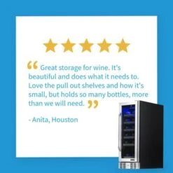 Newair 12" Built-In 19 Bottle Wine Fridge In Stainless Steel, With Precision Digital Thermostat And Premium Beech Wood Shelves - Black 17 Newair 12" Built-In 19 Bottle Wine Fridge In Stainless Steel, With Precision Digital Thermostat And Premium Beech Wood Shelves - Black -KitchenAid Shop 4dd1f631 7bd2 414a a0c8 2ff7fa0ef47c