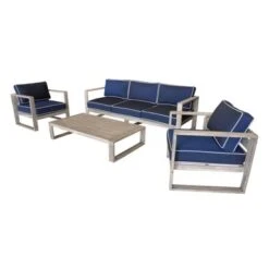 Mamaroneck Grey Teak Outdoor Club Chair With Cushions By Havenside Home - Navy -KitchenAid Shop 51efe880 6bff 4f3c 8790 fe4fcee33153