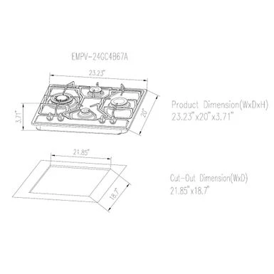 2 Piece Kitchen Package With 24" Gas Cooktop & 30" Ductless Under Cabinet Range Hood - N/A - Silver 5 2 Piece Kitchen Package With 24" Gas Cooktop & 30" Ductless Under Cabinet Range Hood - N/A - Silver - Image 3