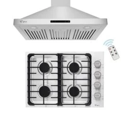 2 Piece Kitchen Appliances Packages Including 30" Gas Cooktop And 36" Wall Mount Range Hood - 30"