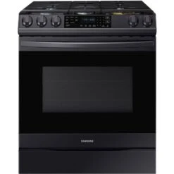 Samsung 6.0-Cu. Ft. Front Control Slide-In Gas Range With AirFry, Brushed Black