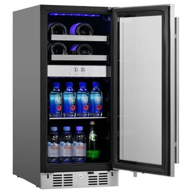 TITAN Signature 15 In. 8-Bottle And 40-Can Stainless Steel Single Door Dual Zone Built-In Wine And Beverage Cooler - SS-WB150840DZ 5 TITAN Signature 15 In. 8-Bottle And 40-Can Stainless Steel Single Door Dual Zone Built-In Wine And Beverage Cooler - SS-WB150840DZ - Image 3