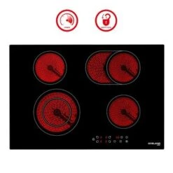 Gasland Chef 30"Built-in Radiant Electric Cooktop With 4 Burners, Electric Ceramic Cooktop In Black, 240V - Black