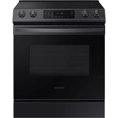 Samsung 6.3-Cu. Ft. Front Control Slide-In Electric Range With Convection, Brushed Black 3 Samsung 6.3-Cu. Ft. Front Control Slide-In Electric Range With Convection, Brushed Black