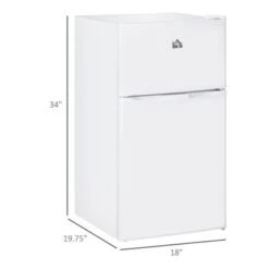 HOMCOM Double Door Mini Fridge With Freezer, 3.2 Cu.Ft Compact Refrigerator With Adjustable Shelf, Adjustable Thermostat - 18" W X 19.75" D X 34" H - White 20 HOMCOM Double Door Mini Fridge With Freezer, 3.2 Cu.Ft Compact Refrigerator With Adjustable Shelf, Adjustable Thermostat - 18" W X 19.75" D X 34" H - White -KitchenAid Shop 5dcfa2ce f959 4885 84e3 d43706910056