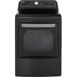 LG - 7.3 Cu. Ft. Smart Electric Dryer With Steam And Sensor Dry - Black Steel
