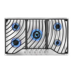 Gasland Chef 36" Built-in Gas Stovetop Stainless Steel 5 Italy Sabaf Burner NG/LPG Convertible Gas Cooktop,CSA Certification - Black