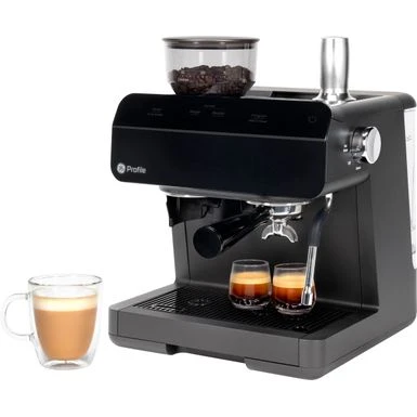 GE Profile - Semi-Automatic Espresso Machine With 15 Bars Of Pressure, Milk Frother, And Built-In Wi-Fi - Black 4 GE Profile - Semi-Automatic Espresso Machine With 15 Bars Of Pressure, Milk Frother, And Built-In Wi-Fi - Black - Image 2