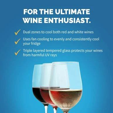 NewAir 24 Built-in 46 Bottle Dual Zone Compressor Wine Fridge, Quiet Operation With Beech Wood Shelves - Silver 4 NewAir 24 Built-in 46 Bottle Dual Zone Compressor Wine Fridge, Quiet Operation With Beech Wood Shelves - Silver - Image 2