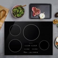 Built-In 30 Inch Electric Induction Cooktop In Black - 30" - 30"