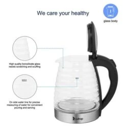 1.8L Stainless Steel Electric Kettle, Borosilicate Glass Kettle - Black+Silver -KitchenAid Shop 67ca0023 417c 42c4 b399 212778846319