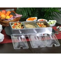 MegaChef Buffet Server & Food Warmer With 3 Sectional Trays - Electric - 3 - Silver -KitchenAid Shop 68eb39f0 0e82 47d3 954f b9fd3217ecb7